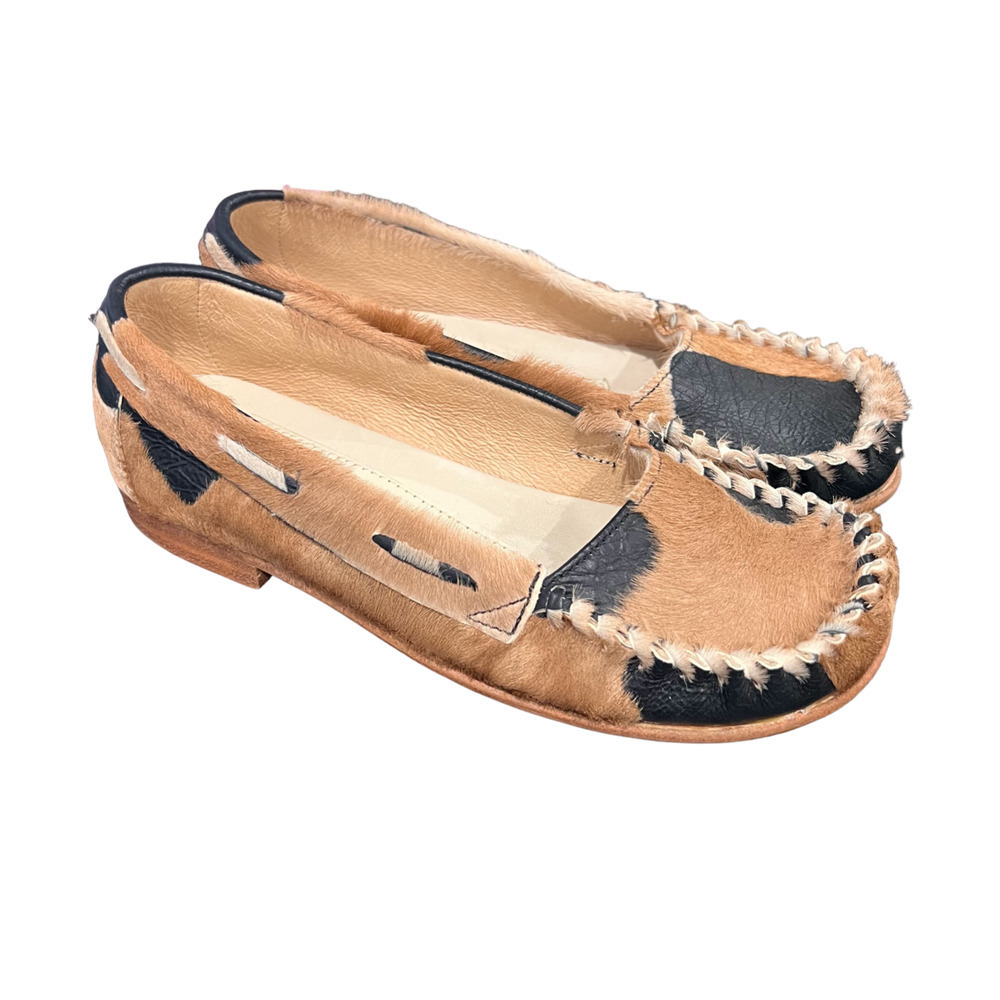 Jim Barnier Women's Molly Moccasin Size 7 Black Must Leather Flats Free People